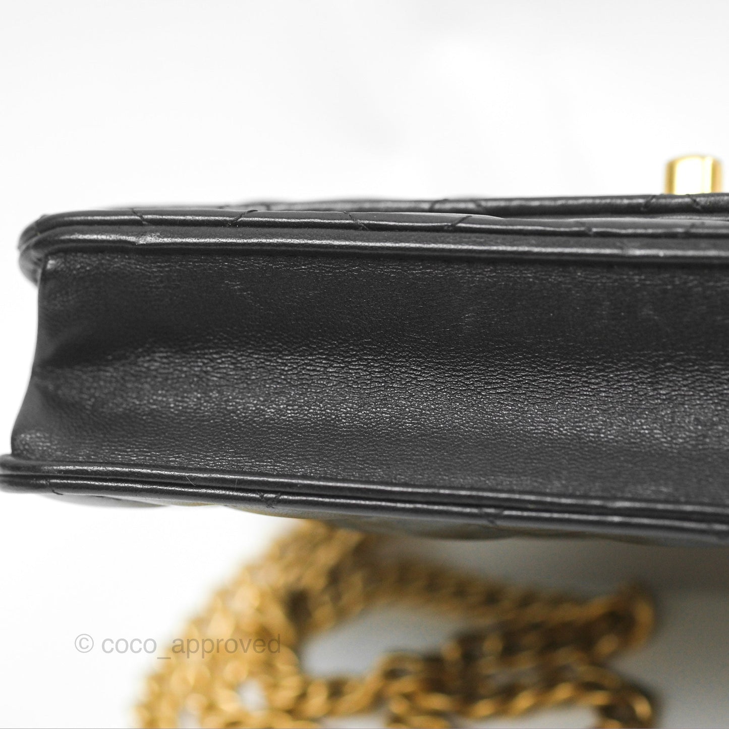 Chanel All Slide Wallet on Chain WOC Adjustable Chain Quilted Black Lambskin 22K