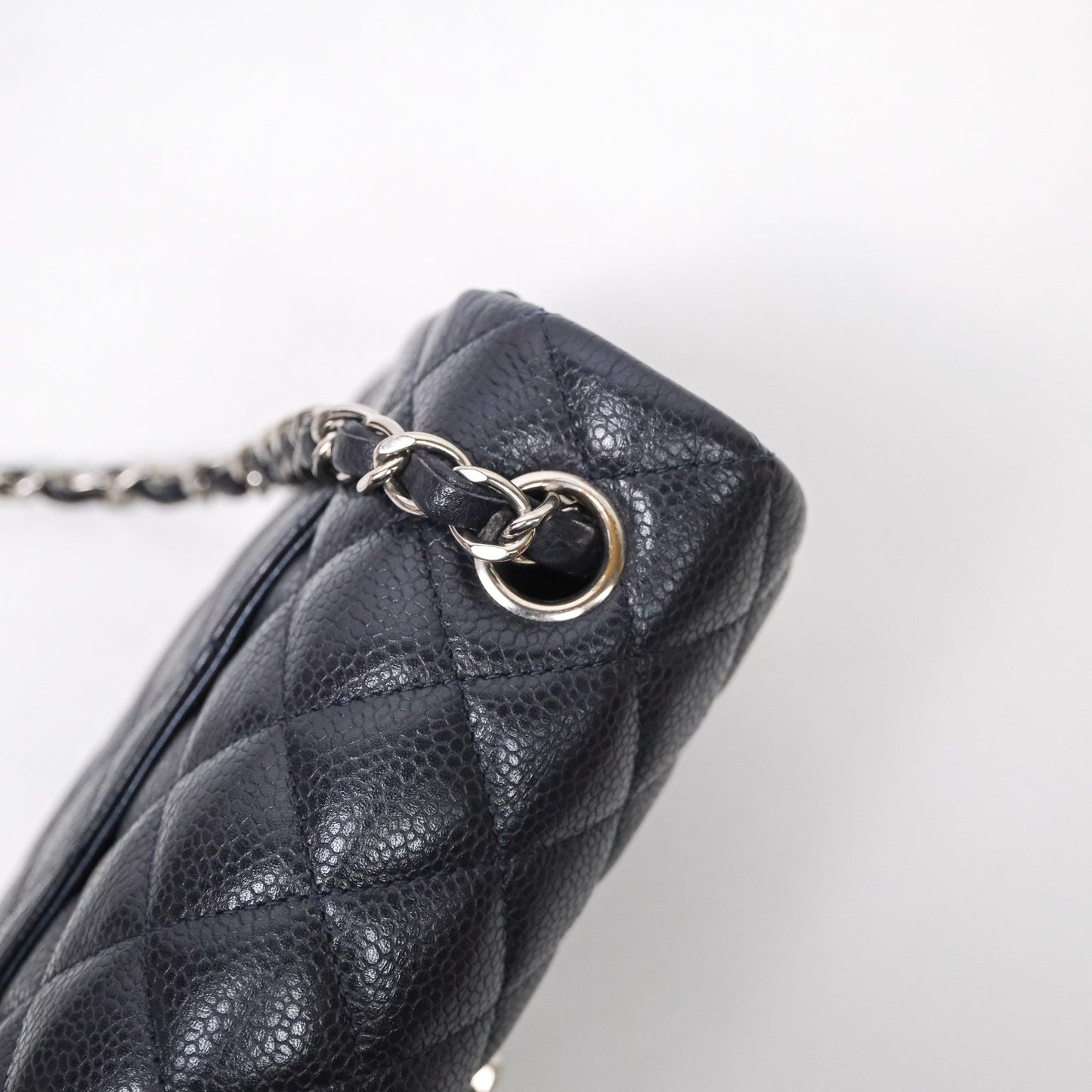 Chanel Mini Rectangular Quilted Dark Navy Caviar Silver Hardware