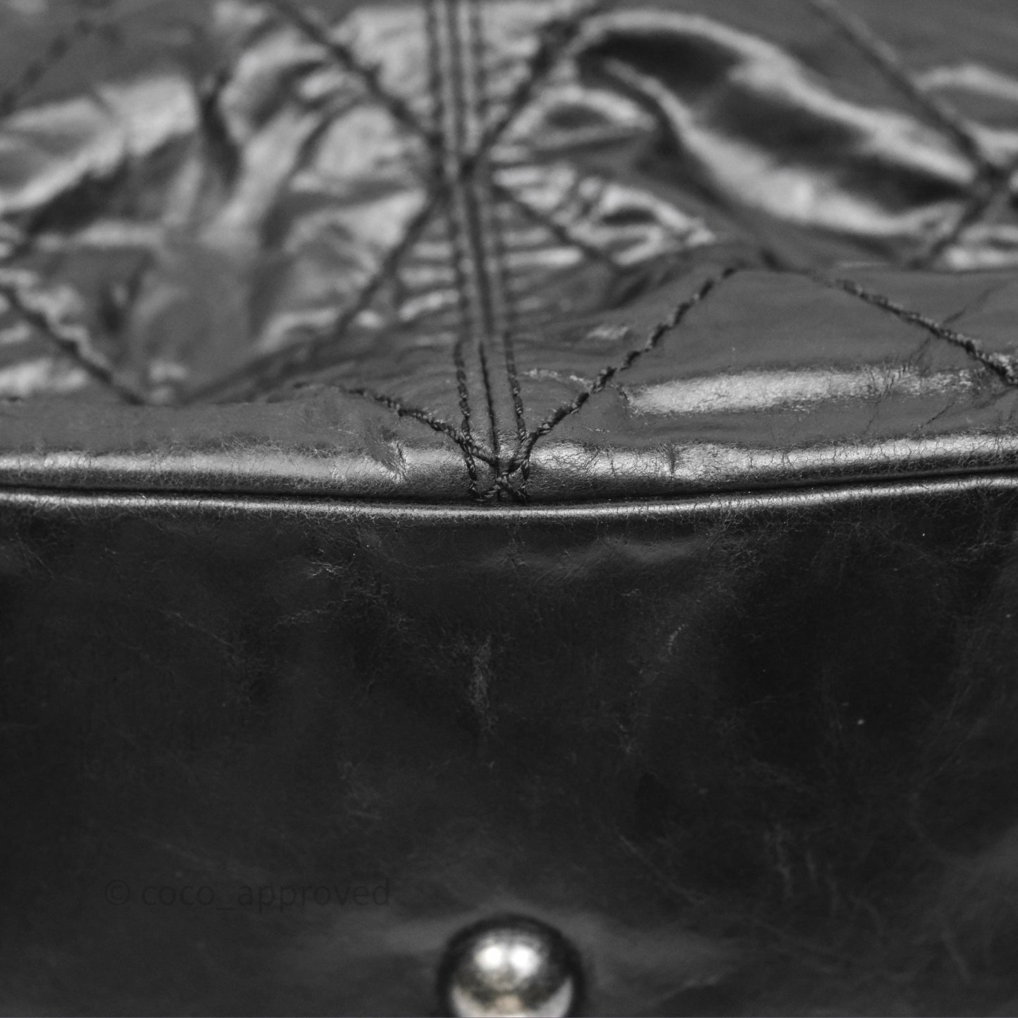 Chanel Quilted Coco Supple Hobo Black Aged Calfskin Ruthenium Hardware