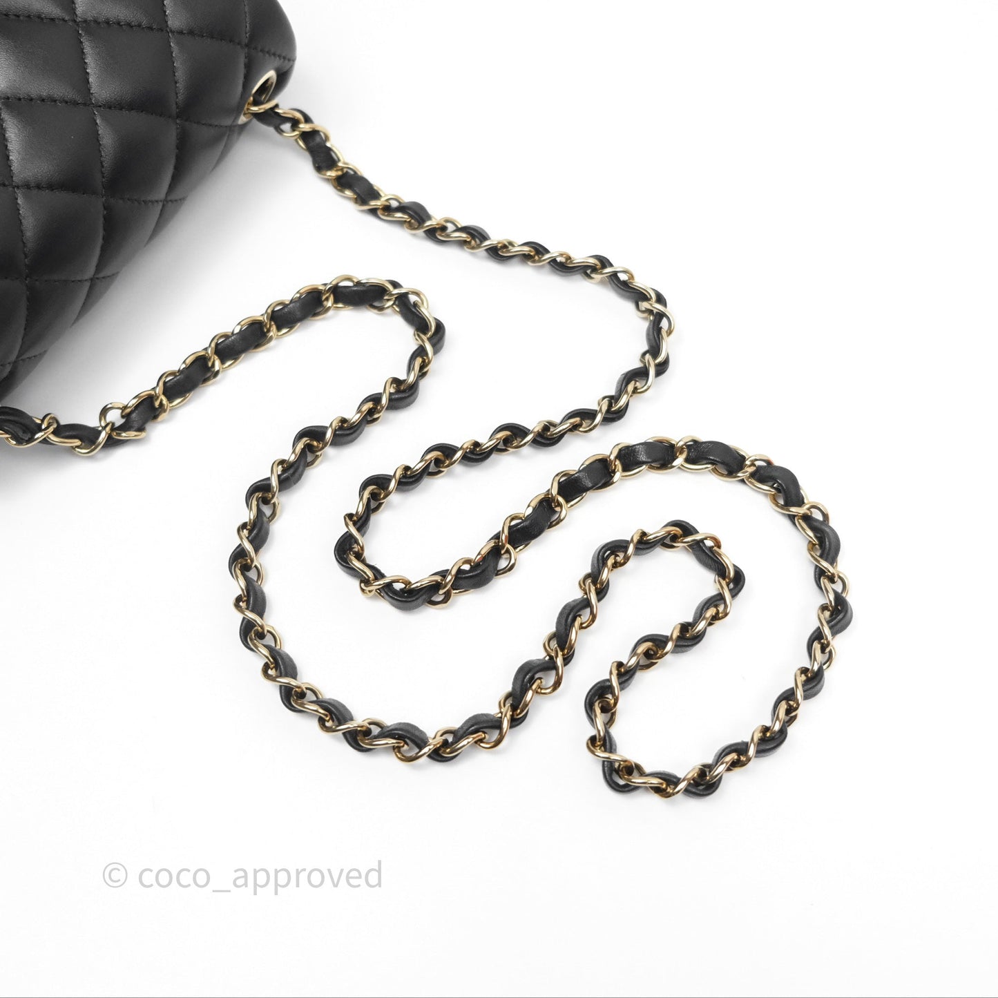 Chanel Mini Square Flap Quilted Black Lambskin Gold Hardware