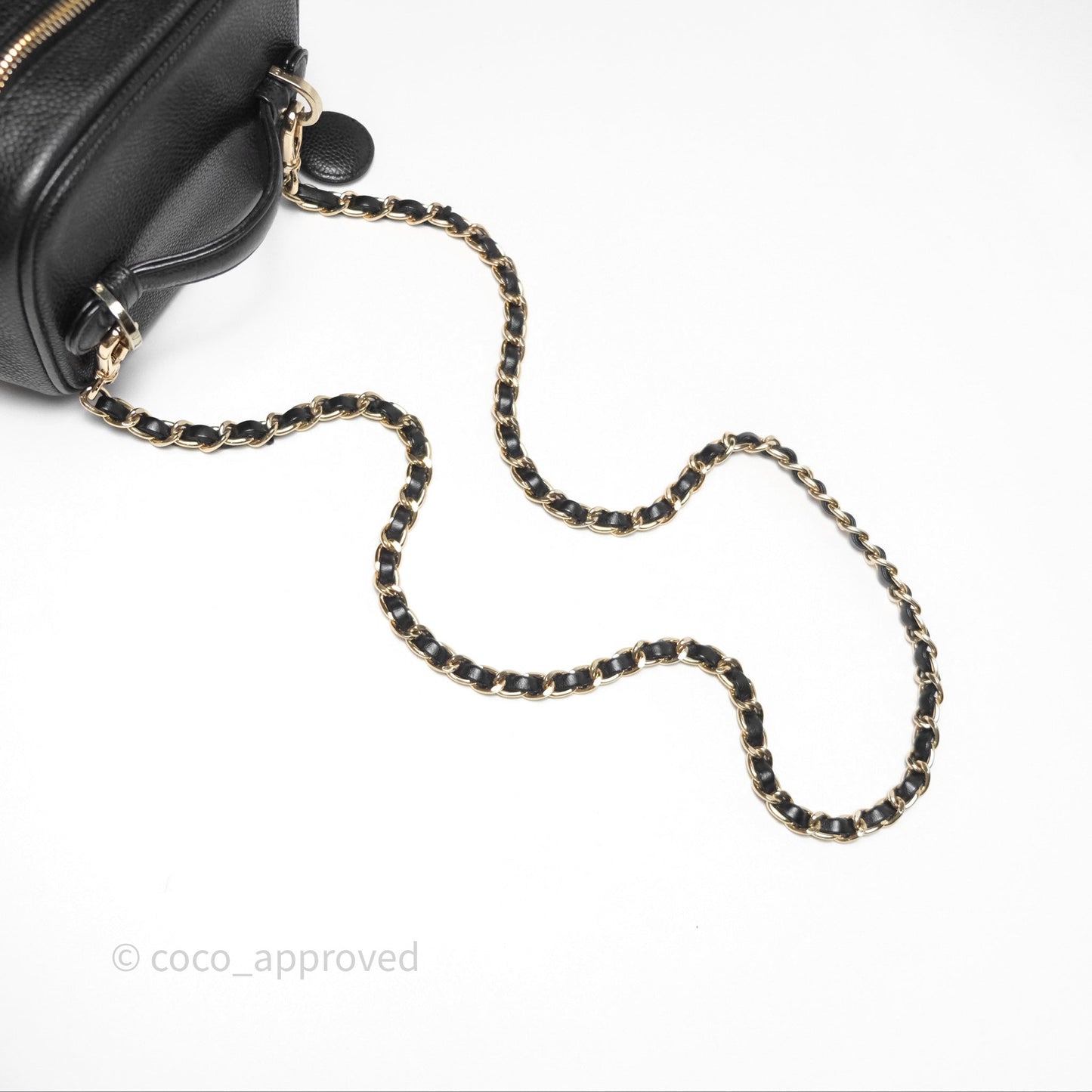 Chanel Vintage Vanity Case Black Caviar Gold Hardware