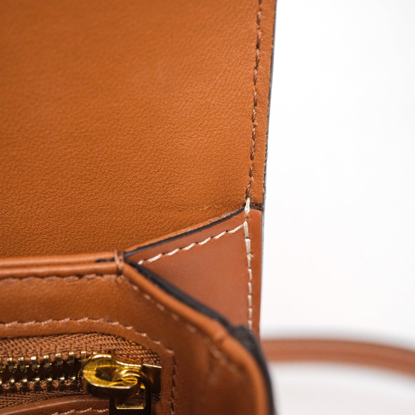 Celine Teen Triomphe Bag Triomphe Canvas Tan Calfskin