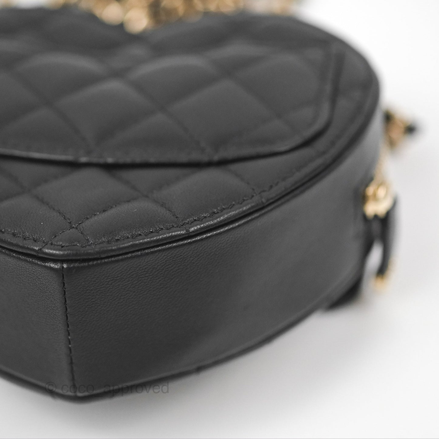 Chanel Small Heart Bag Black Lambskin Gold Hardware 22S