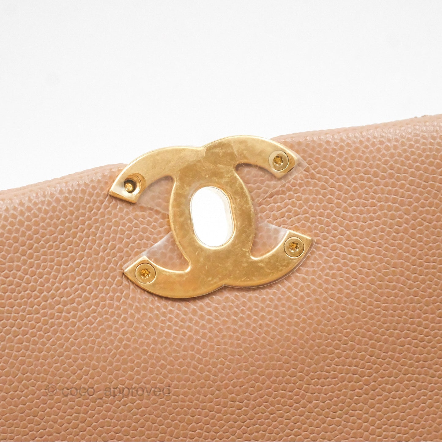 Chanel Coco First Dark Beige Flap Bag Caviar Gold Hardware 22K
