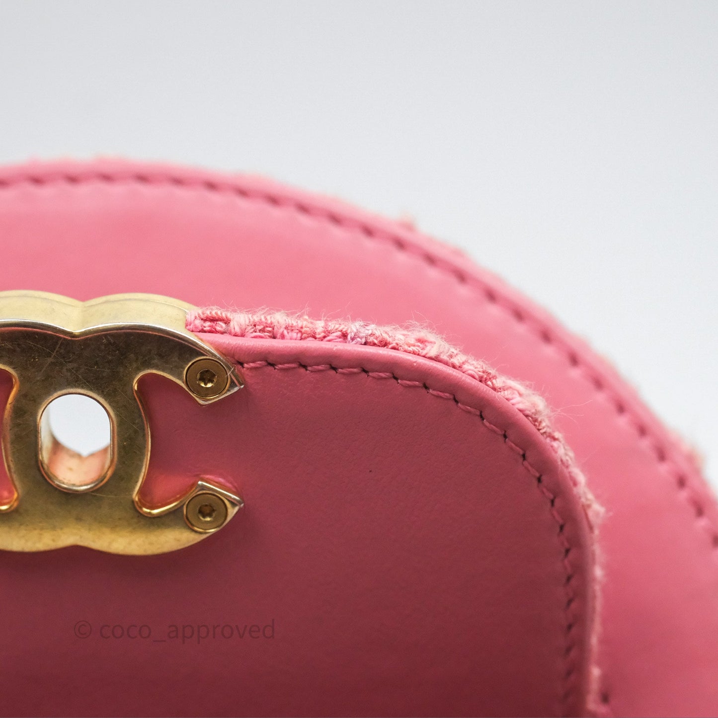 Chanel Kelly Bag Pink Tweed Aged Gold Hardware