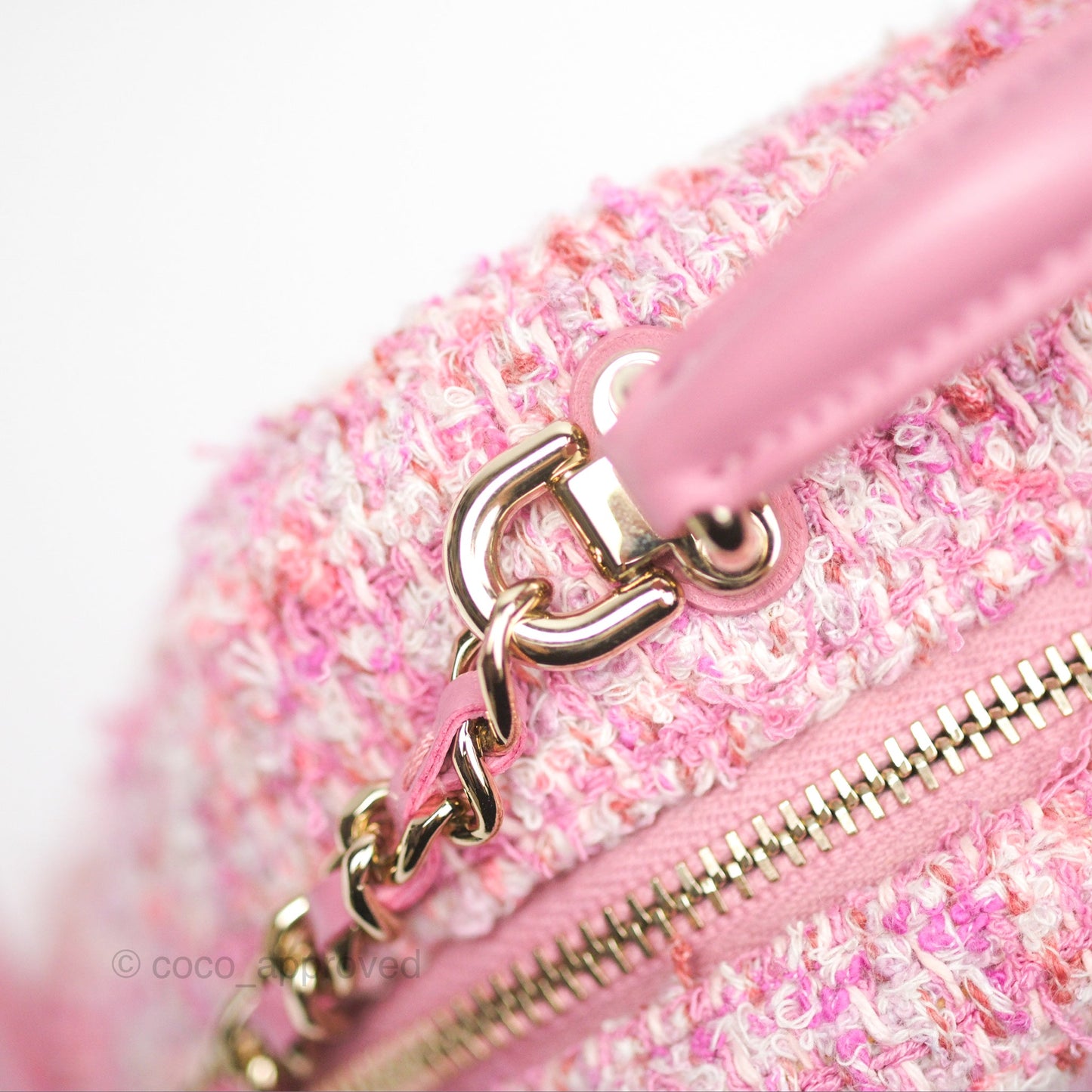 Chanel Classic Mini Backpack Pink Tweed Gold Hardware