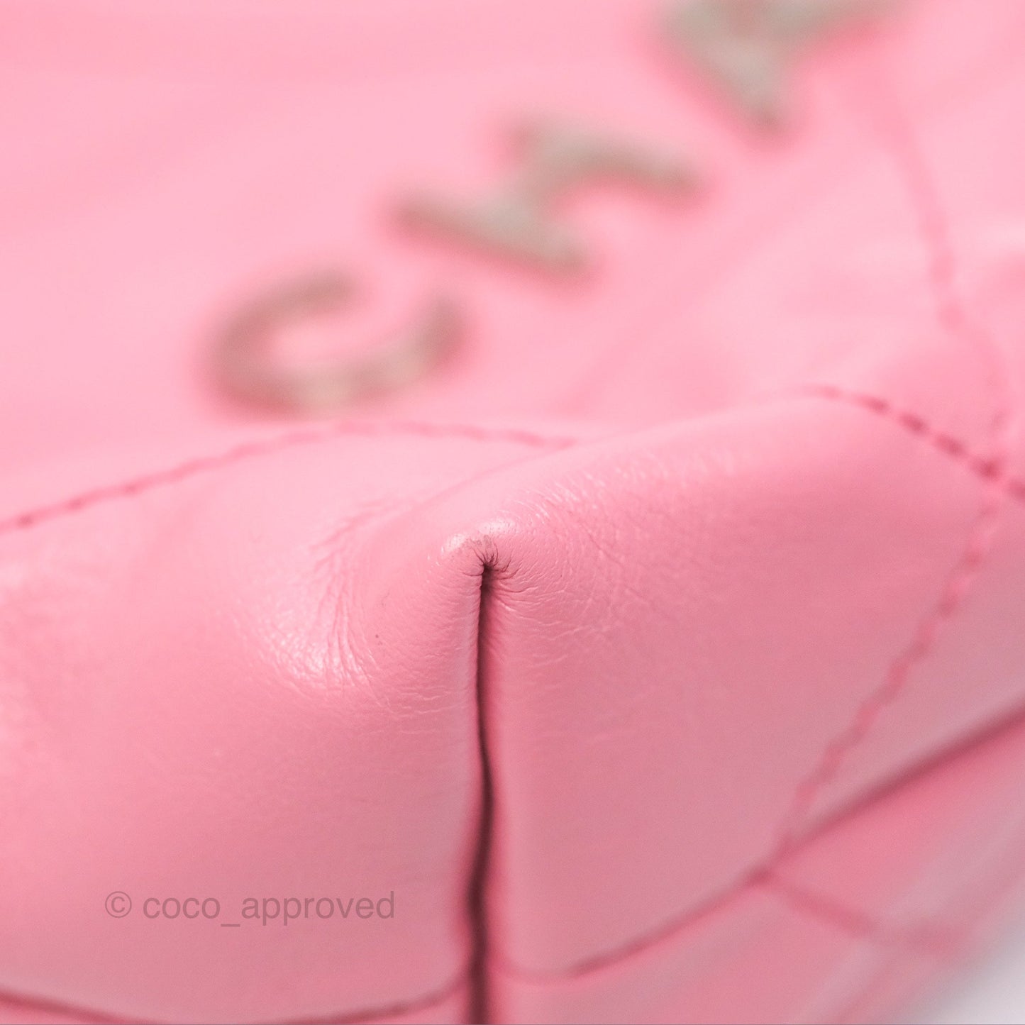 Chanel 22 Mini Bag Pink Crumpled Calfskin Aged Silver Hardware