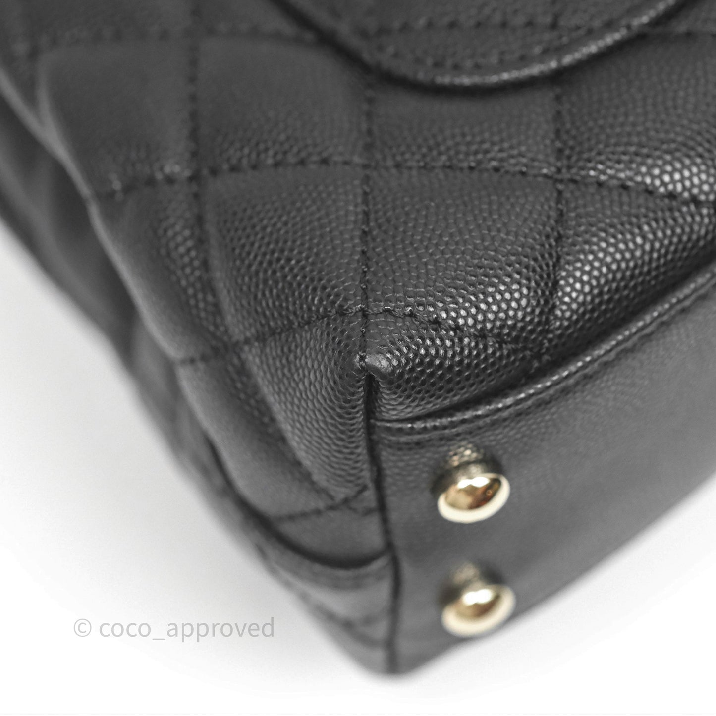 Chanel Mini Coco Handle Quilted Black Caviar Gold Hardware