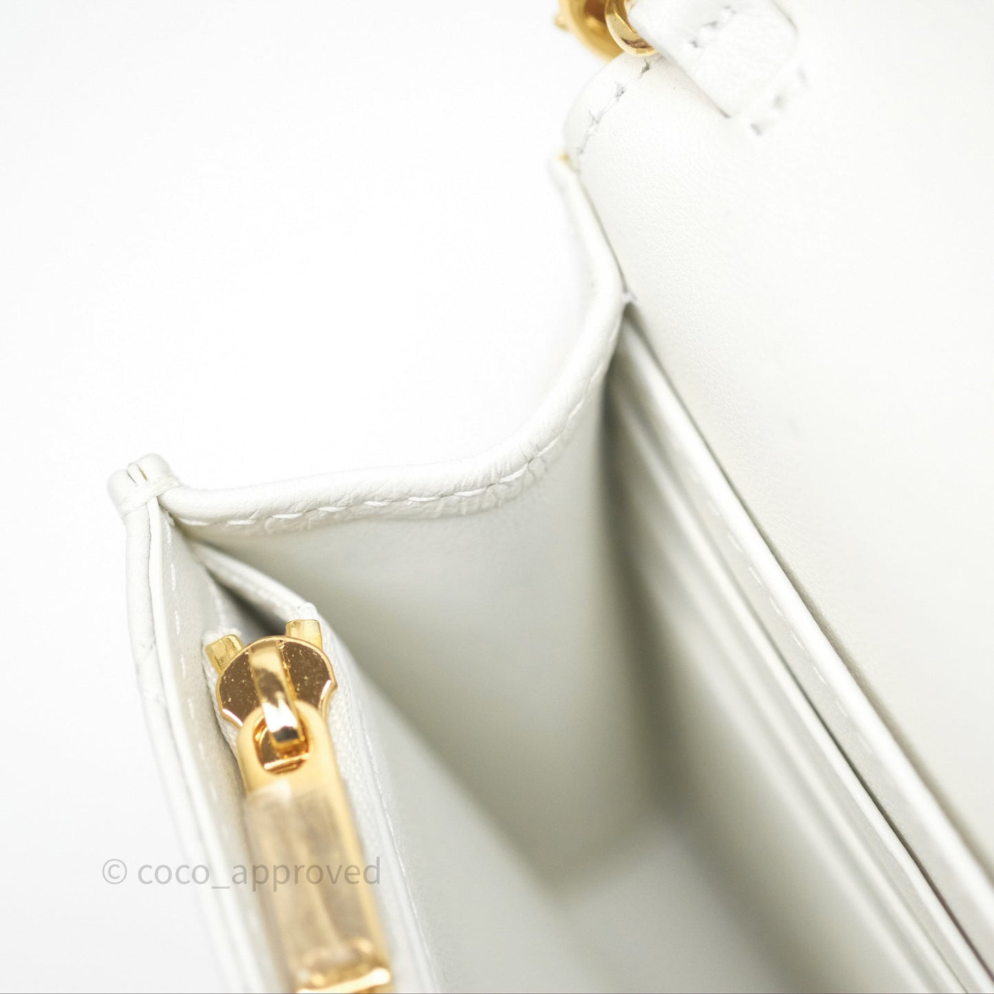 Dior Caro Pouch with Chain Latte Supple Cannage Calfskin