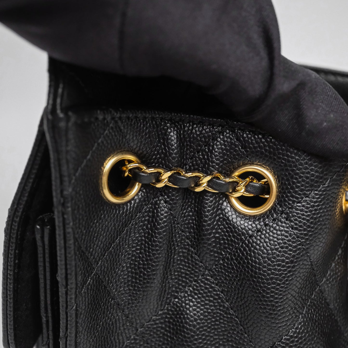Chanel 25 Mini Bag Black Caviar Gold Hardware