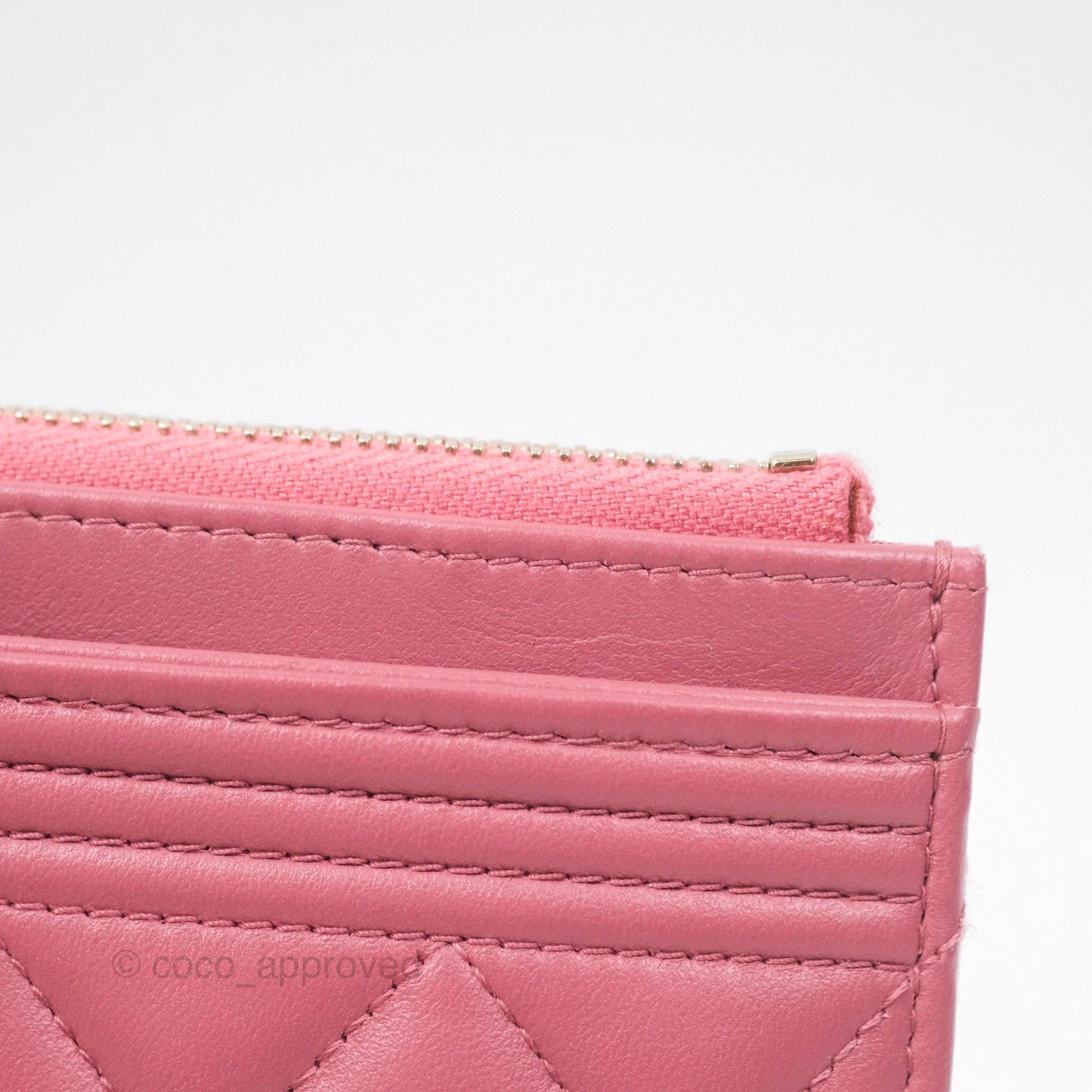 Chanel Boy Long Pouch Wallet Dusty Pink Lambskin Aged Gold Hardware