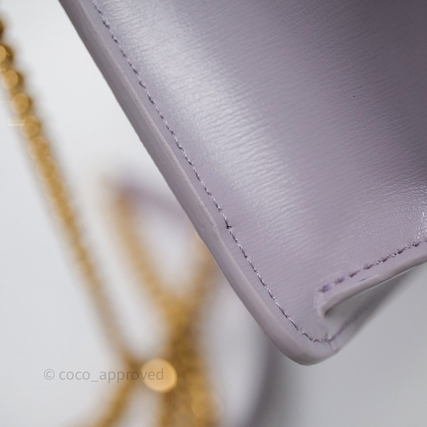 Celine Margo Wallet On Chain in Purple lavender Shiny Calfskin