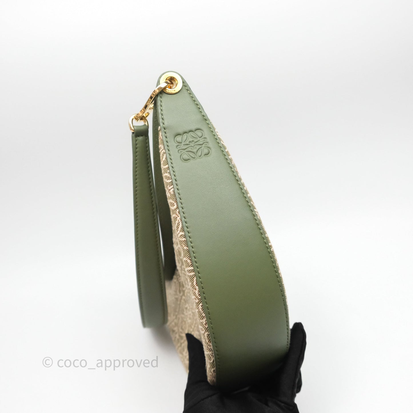 Loewe Small Luna Anagram Shoulder Bag Green Calfskin Jacquard