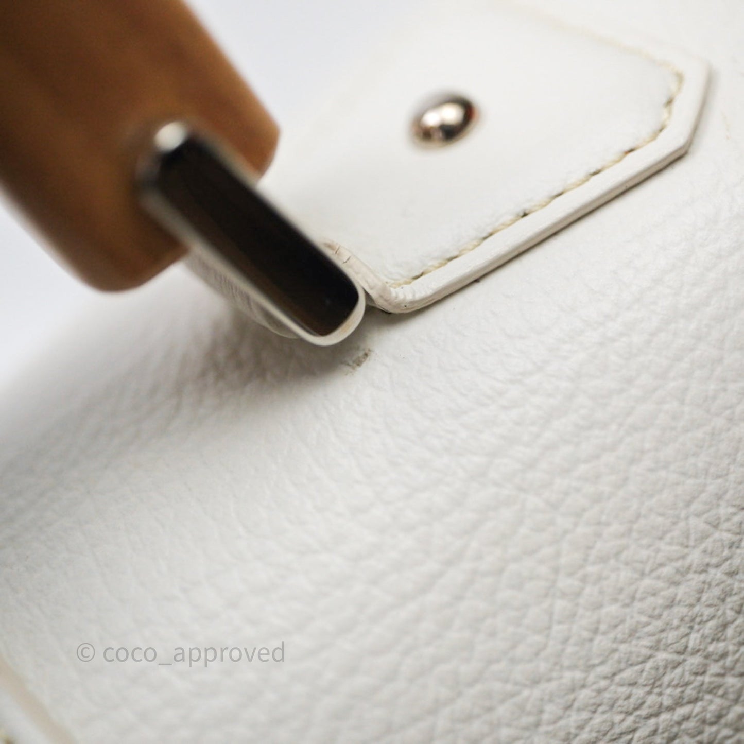 Goyard Saïgon Mini Bag Chevroches Calfskin White Silver Hardware