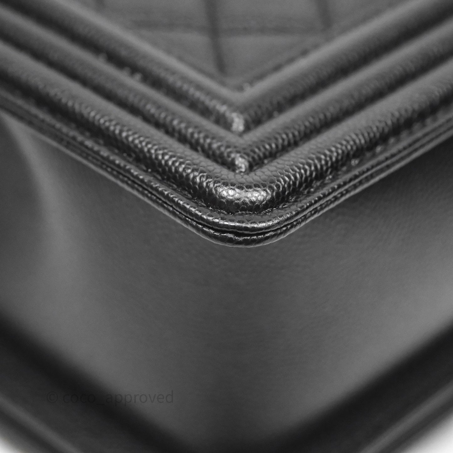 Chanel Medium Boy Quilted Black Caviar Aged Gold Hardware