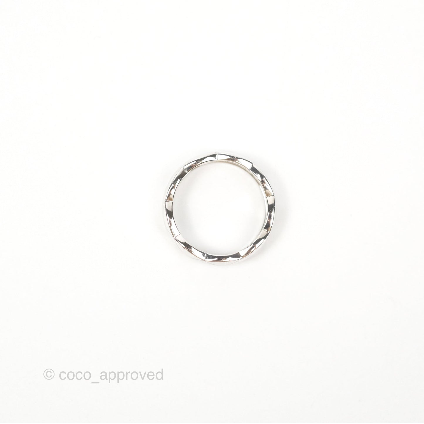 Chanel Coco Crush Ring Small Version 18K White Gold Size 53