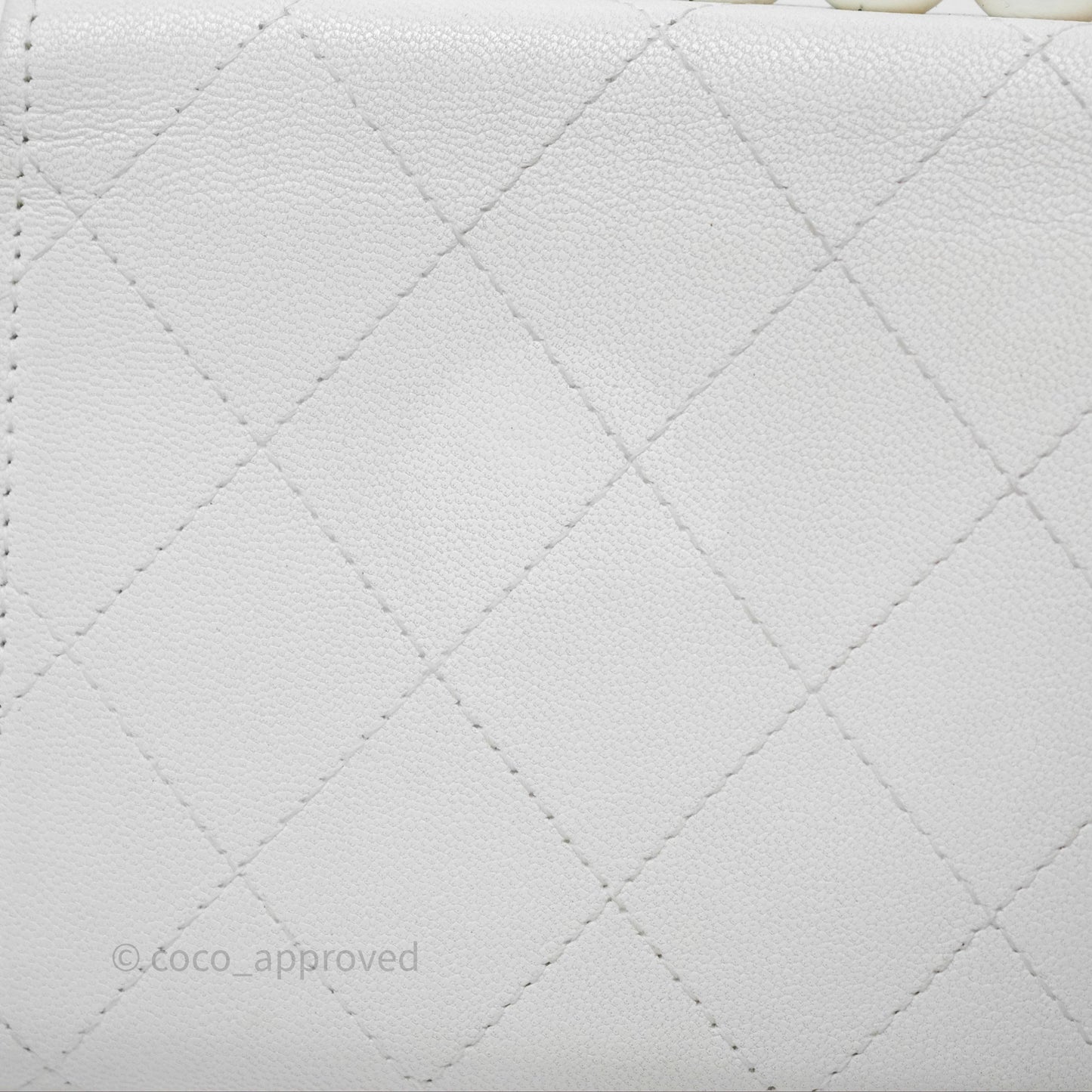 Chanel Quilted Mini Chic Pearls Flap Wallet On Chain WOC White Goatskin Aged Gold Hardware