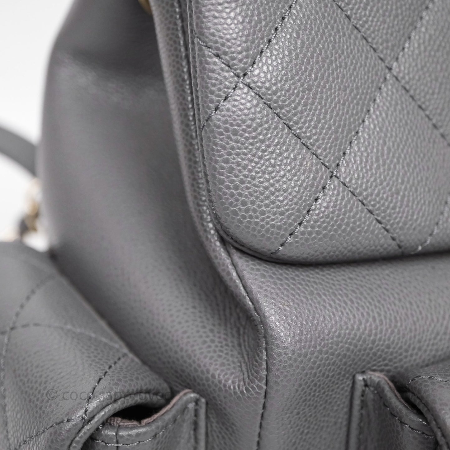 Chanel Small Duma Backpack Dark Grey Caviar Gold Hardware 23K