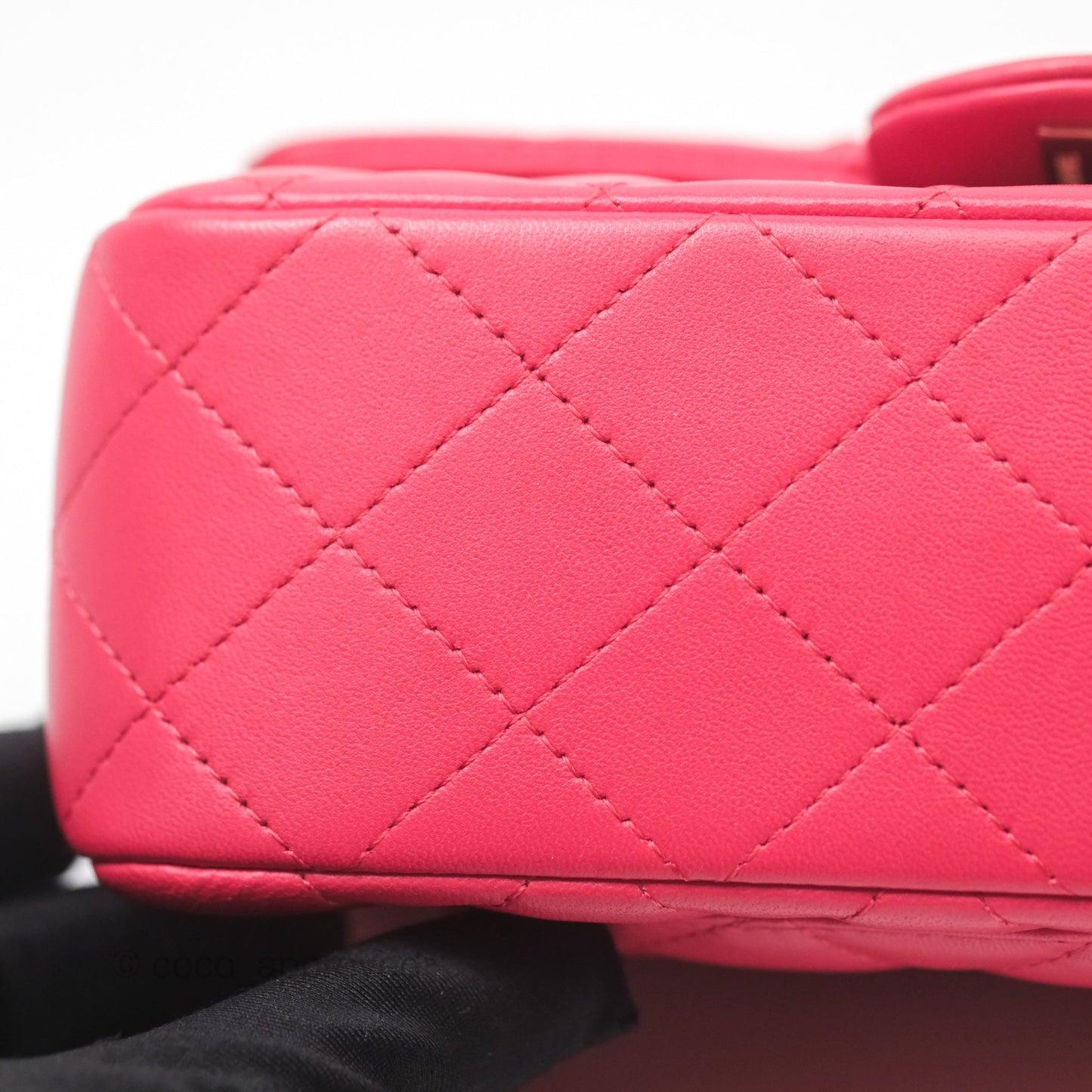 Chanel Quilted Mini Rectangular Flap Berry Red Lambskin Gold Hardware