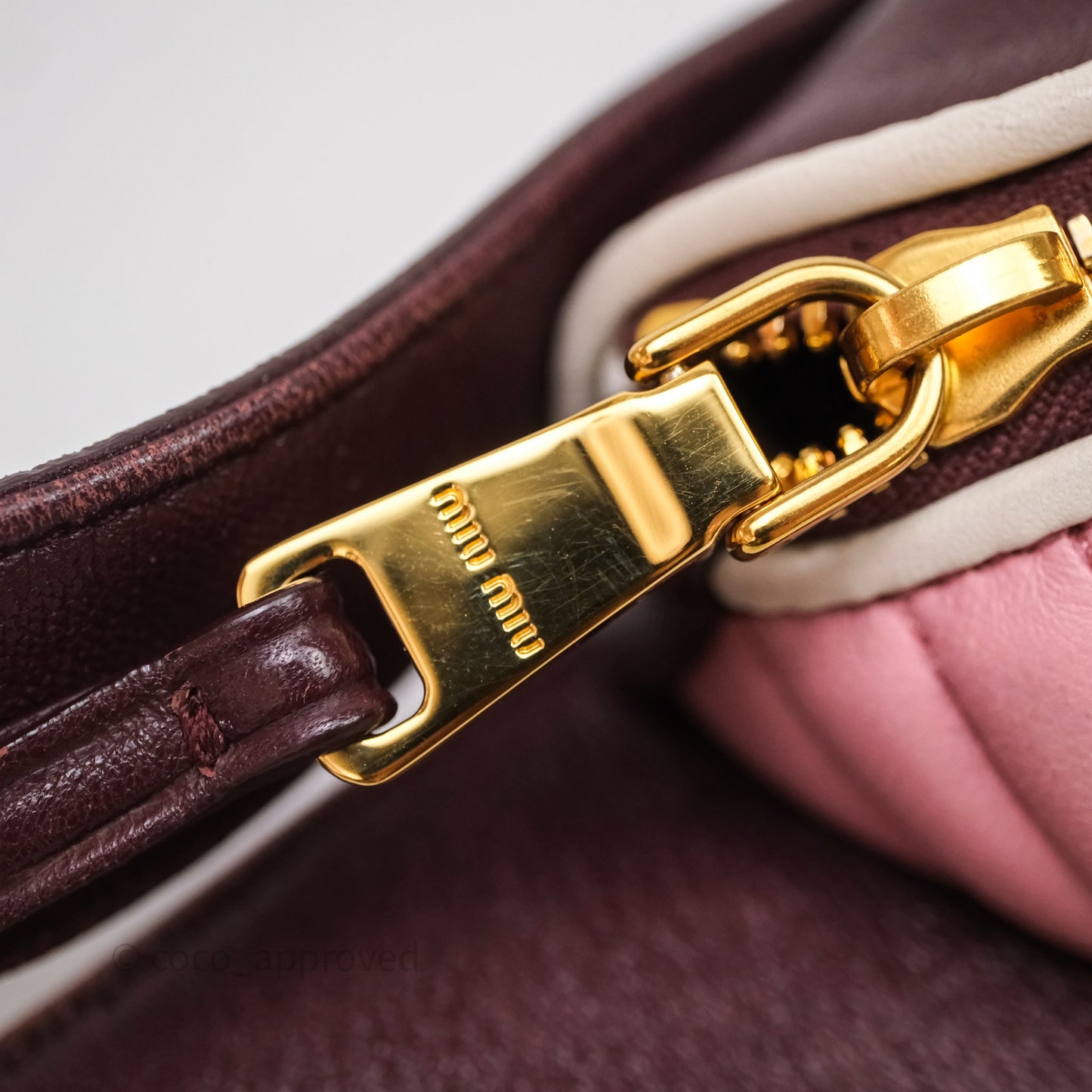 Miu Miu Bumbag Burgundy/Pink Gold Hardware