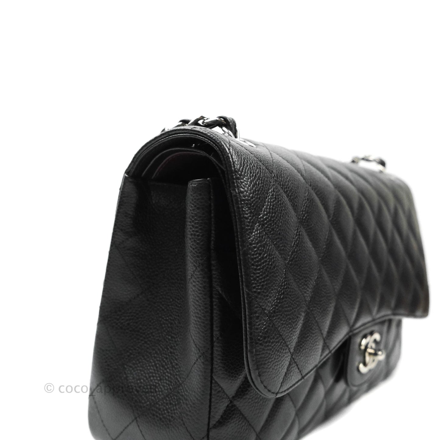 Chanel Jumbo Double Flap Black Caviar Silver Hardware⁣⁣