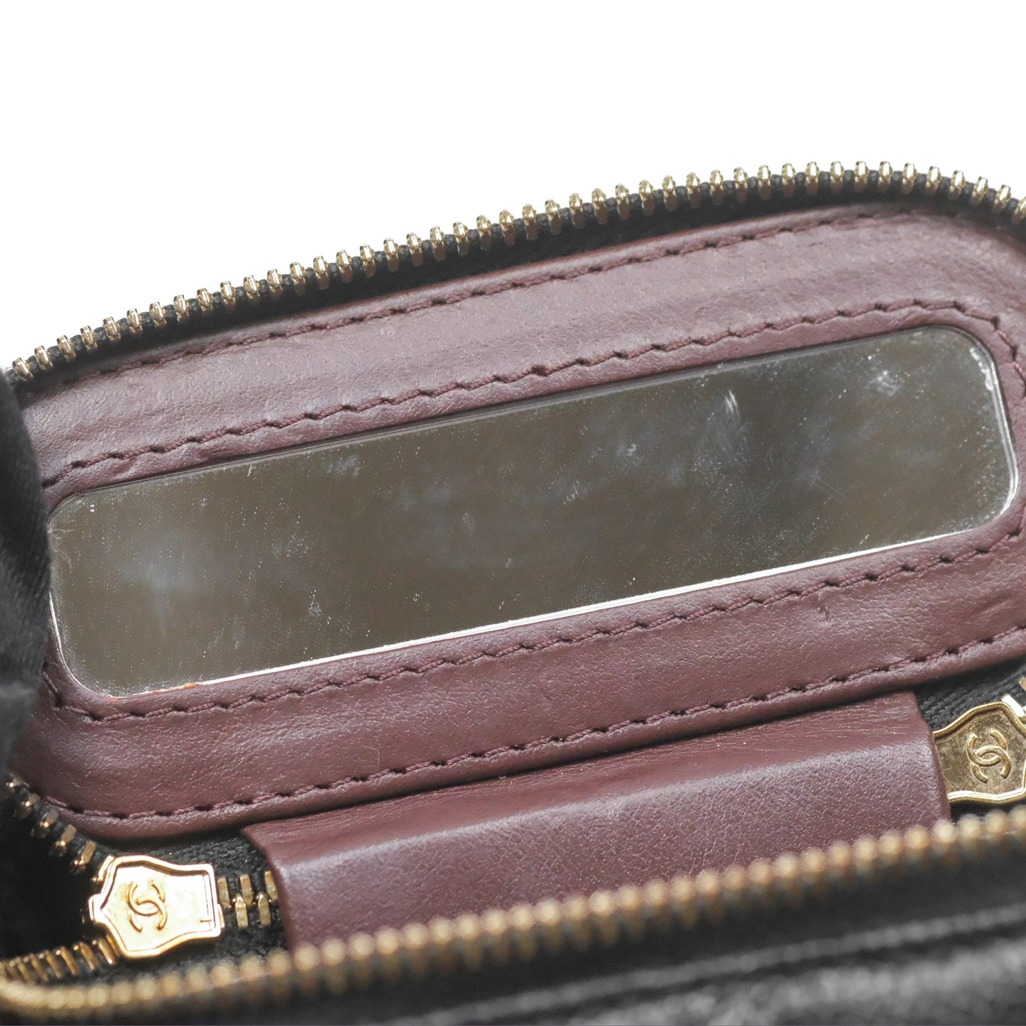 Chanel Classic Mini Vanity With Chain Black Caviar Gold Hardware