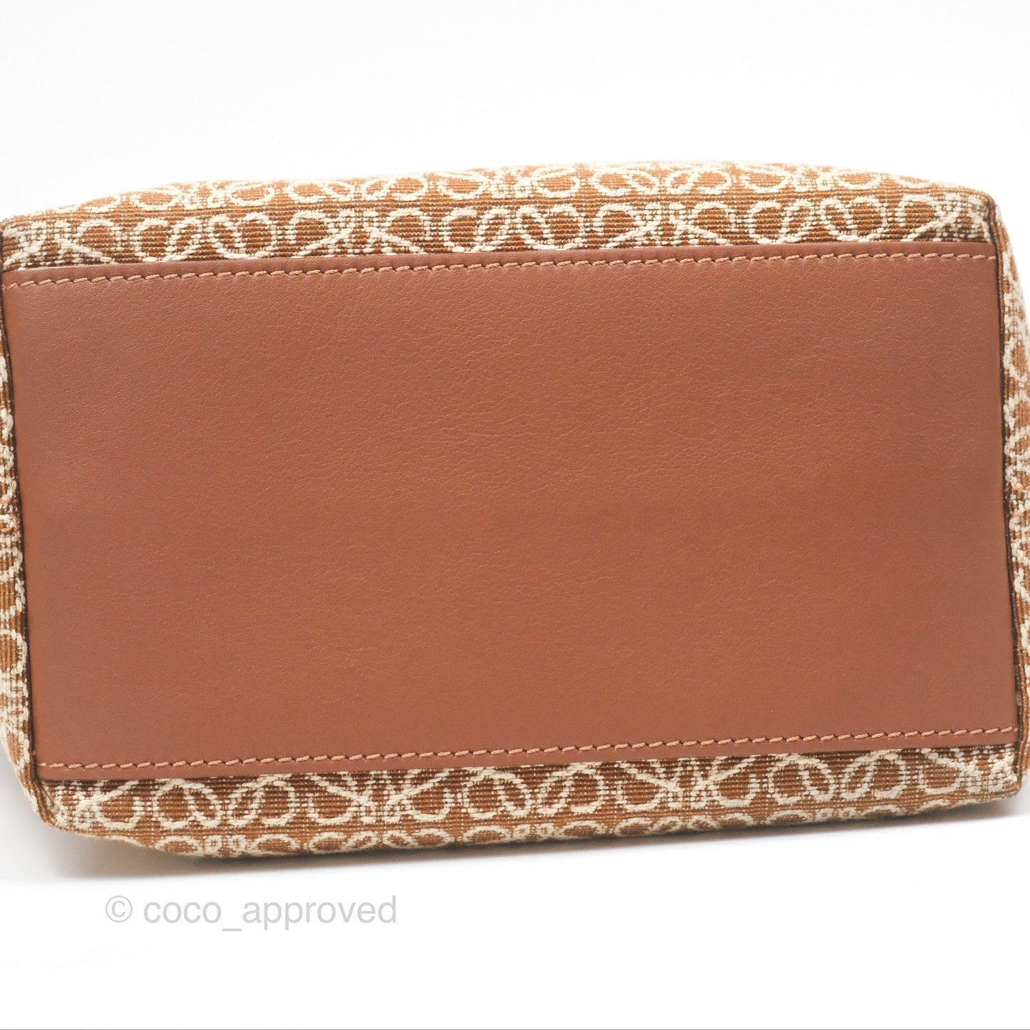 Loewe Small Cubi bag in Anagram Jacquard & Calfskin Tan Pecan