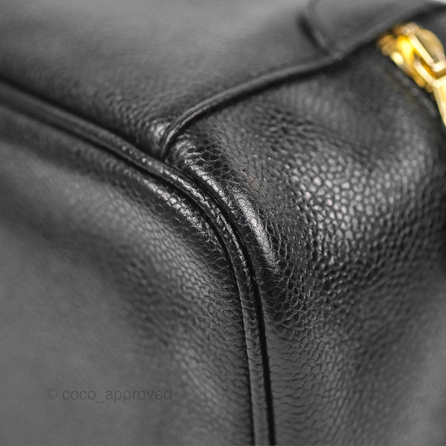 Chanel Vintage Vanity Case Black Caviar Gold Hardware