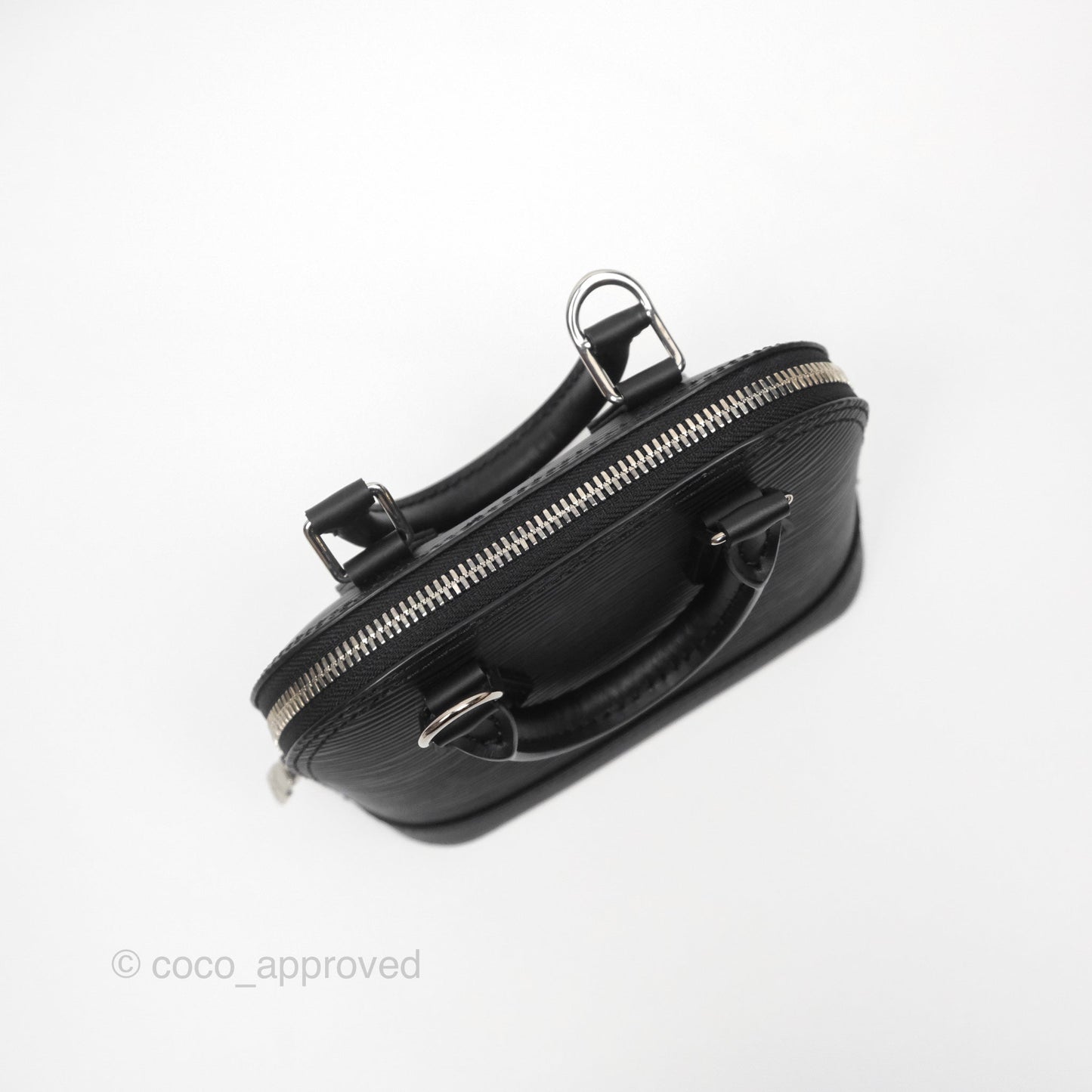 Louis Vuitton Alma Nano Black Silver Hardware