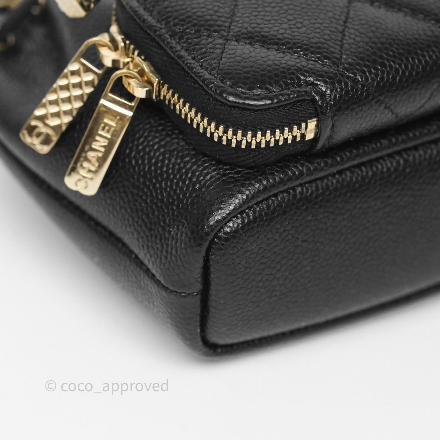 Chanel Mini Pocket Bucket Bag Black Caviar Gold Hardware