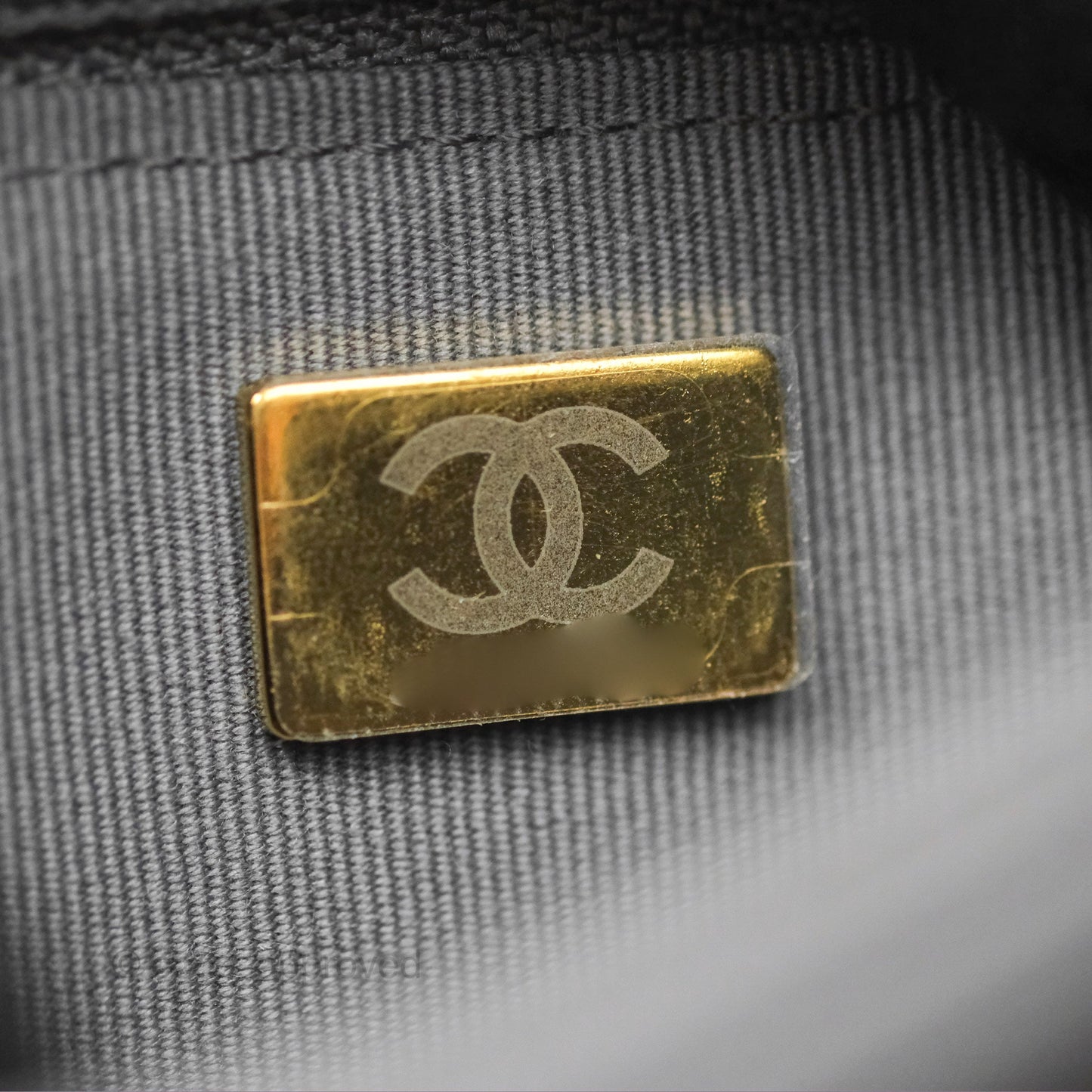 Chanel Quilted Boy Wallet on Chain WOC Grey Caviar Aged Gold Hardware