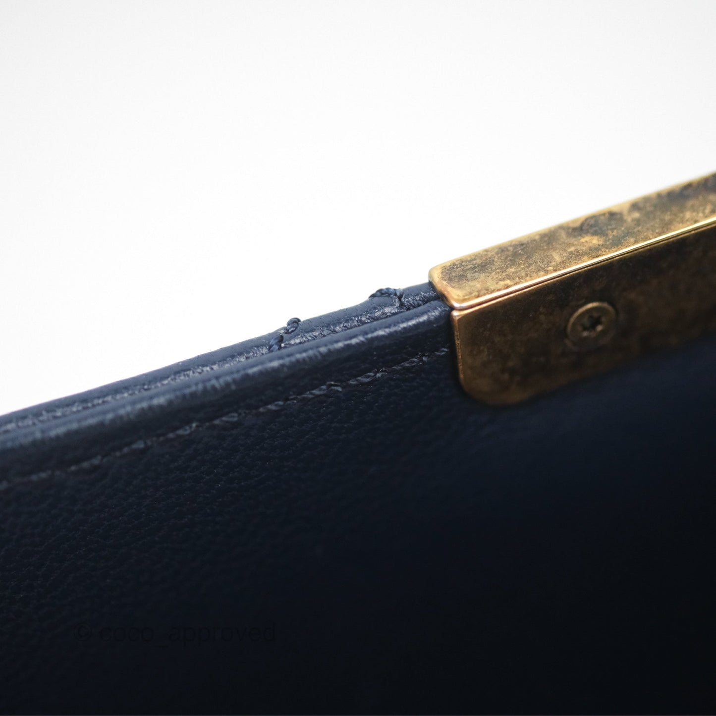 Chanel Beauty Lock Flap Bag Navy Sheepskin Aged Gold Hardware