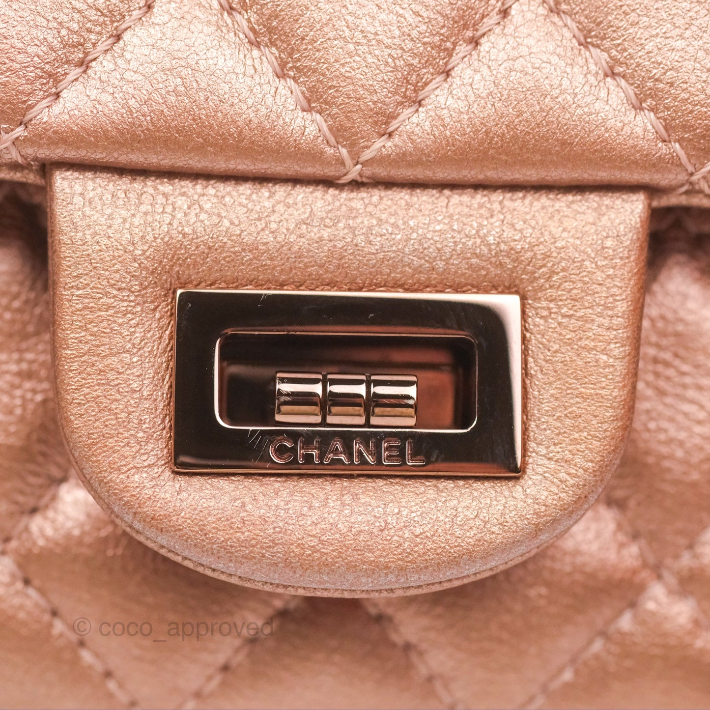 Chanel Mini Reissue 224 Copper Metallic Calfskin Rose Gold