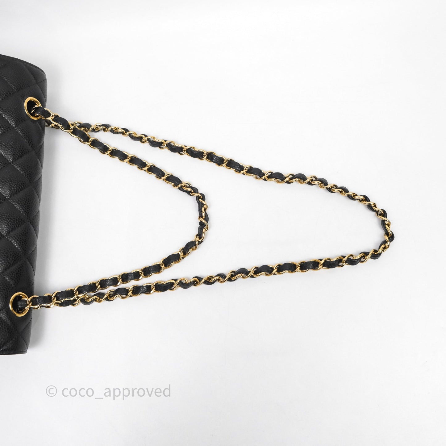 Chanel Classic M/L Medium Flap Quilted Black Caviar Gold Hardware