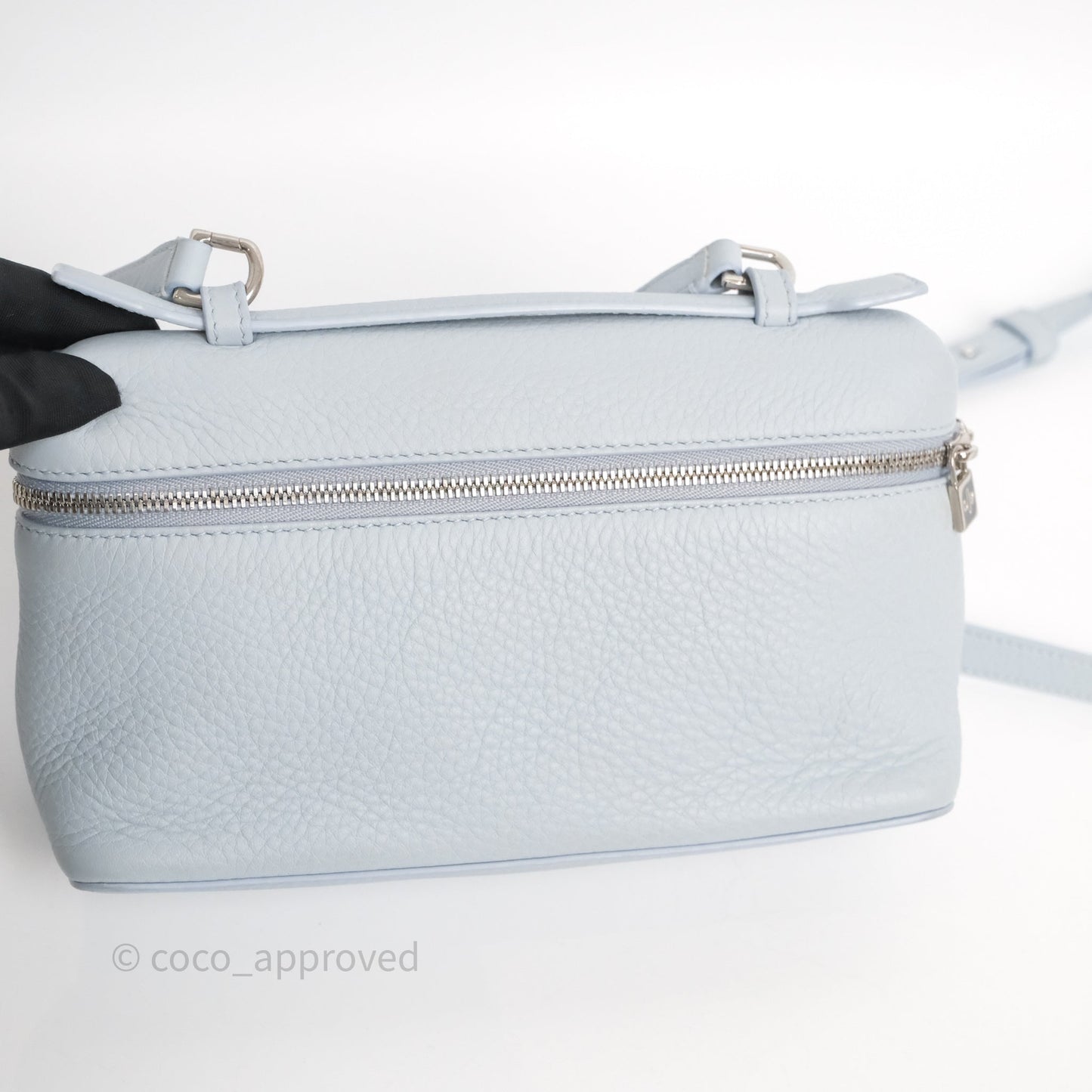 Loro Piana Extra Pocket L19 Light Blue Grained Calfskin