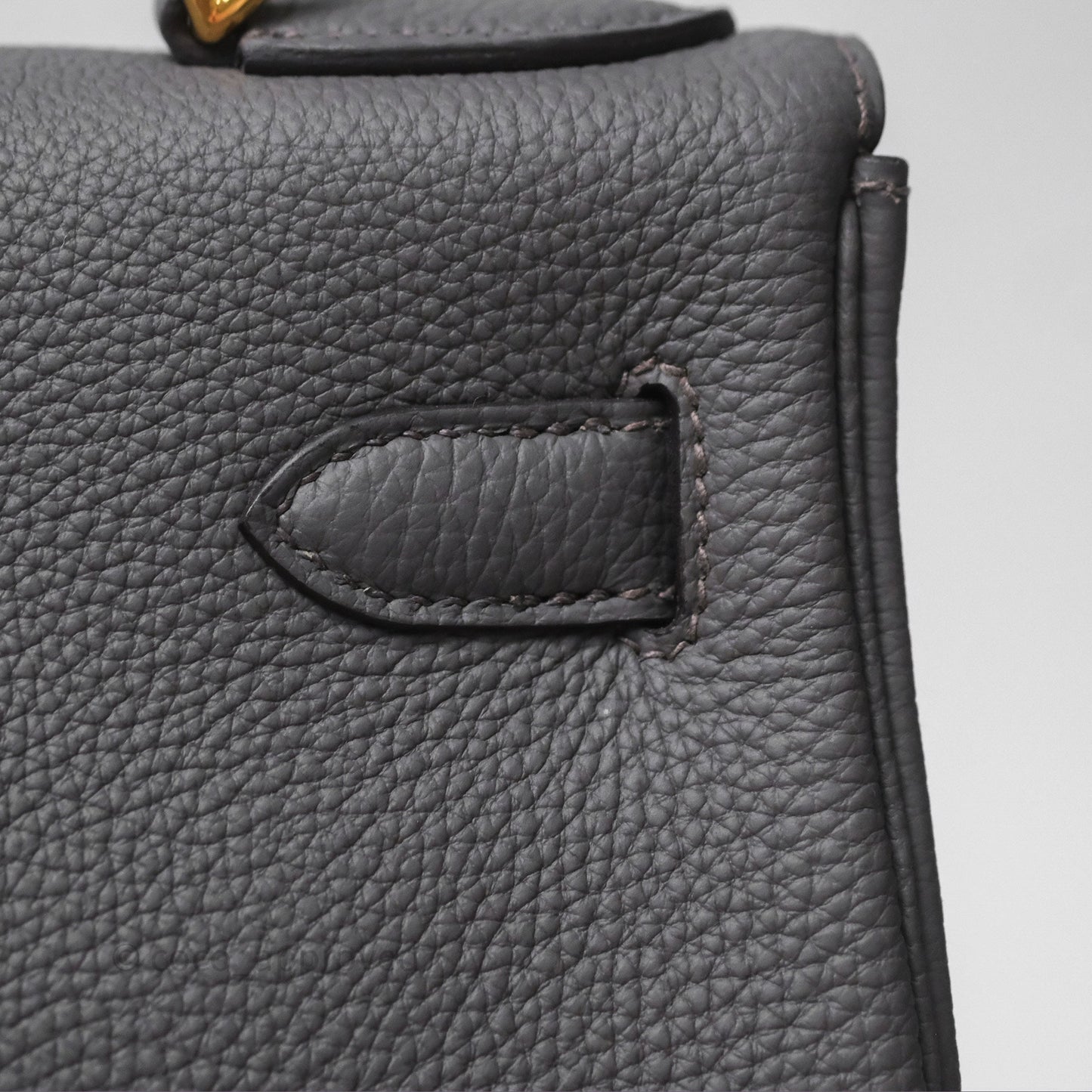 Hermès Kelly II 28 Retourne Etain 8F Togo Gold Hardware