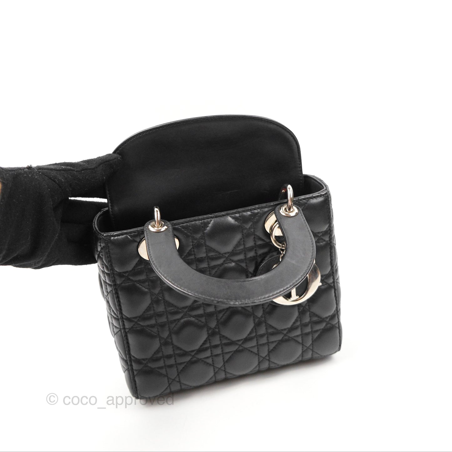 Christian Dior My ABCDior Lady Dior Bag Cannage Lambskin Black Gold Hardware