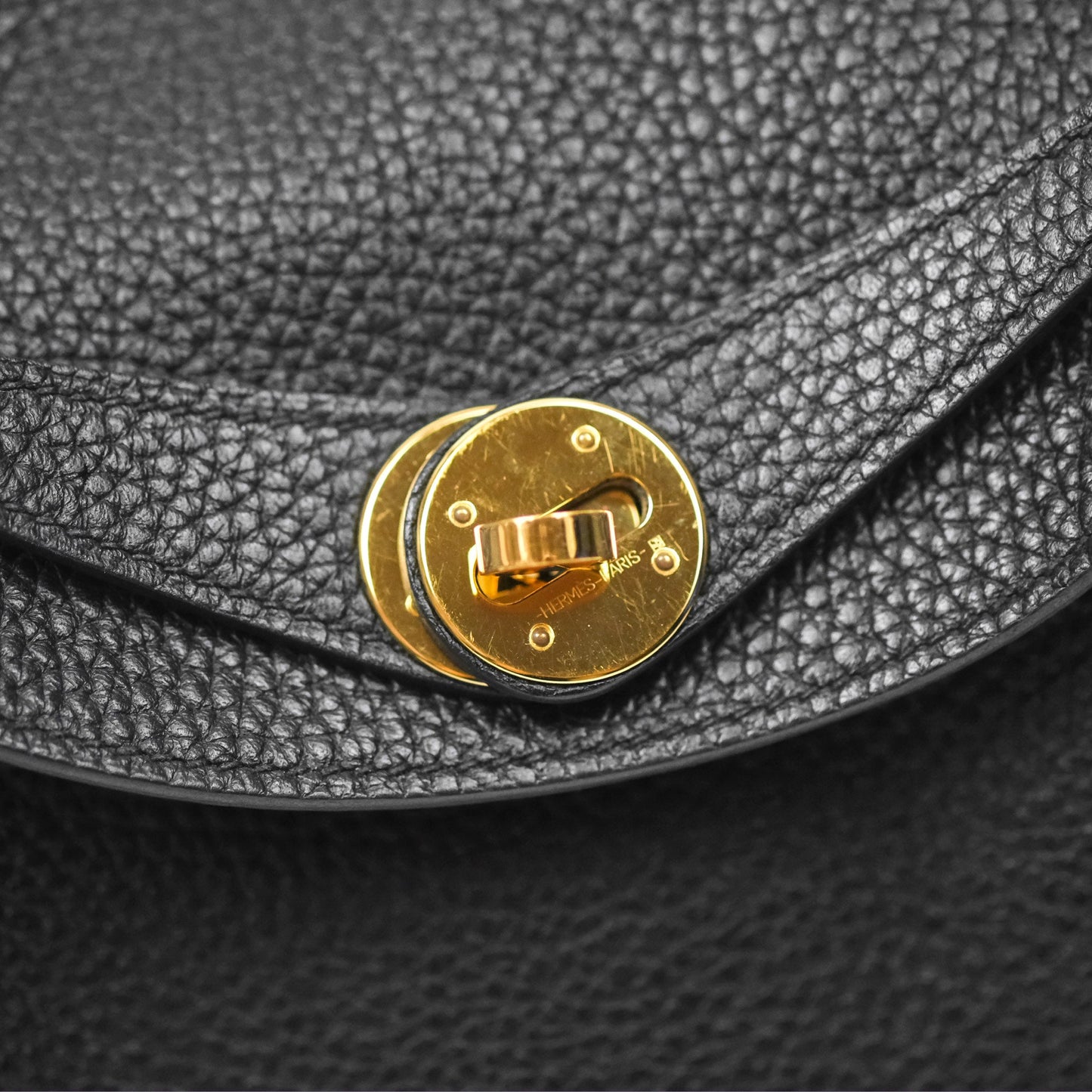 Hermès Lindy 26 Black Clemence Gold Hardware