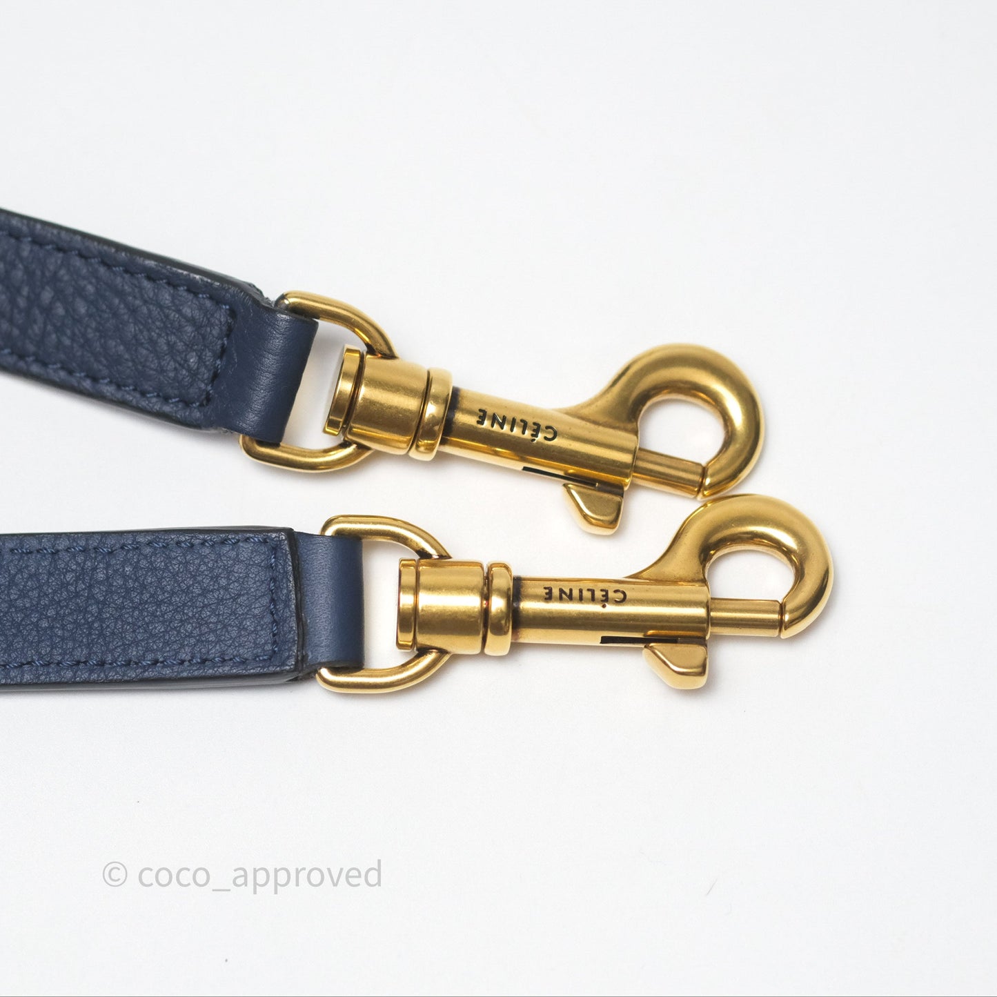 Celine Nano Luggage Handbag Navy Grained Calfskin Gold Hardware