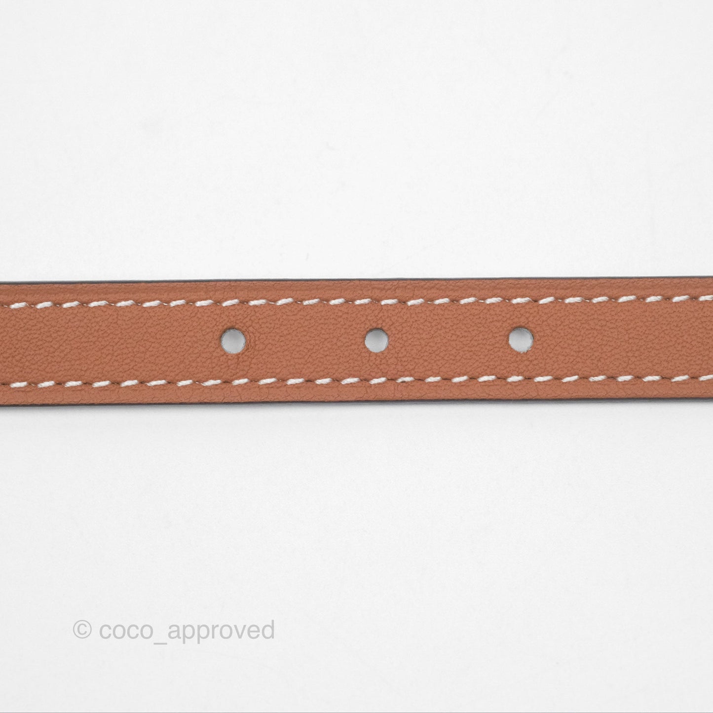 Hermes Carrousel Belt Buckle & Reversible Leather Strap 13mm Gold / Blanc