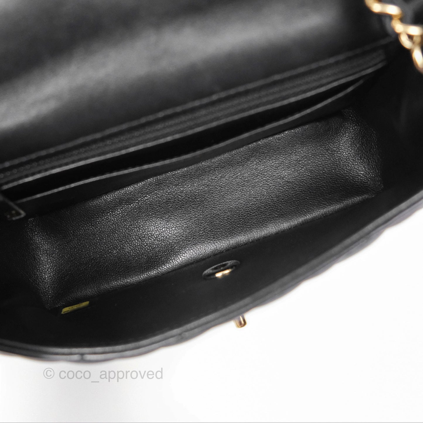 Chanel Mini Rectangular Flap Quilted Black Lambskin Gold Hardware