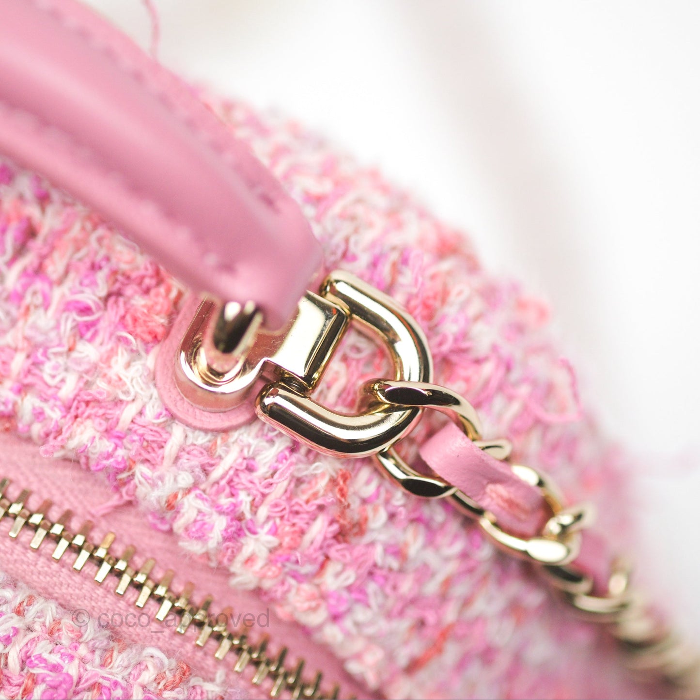 Chanel Classic Mini Backpack Pink Tweed Gold Hardware