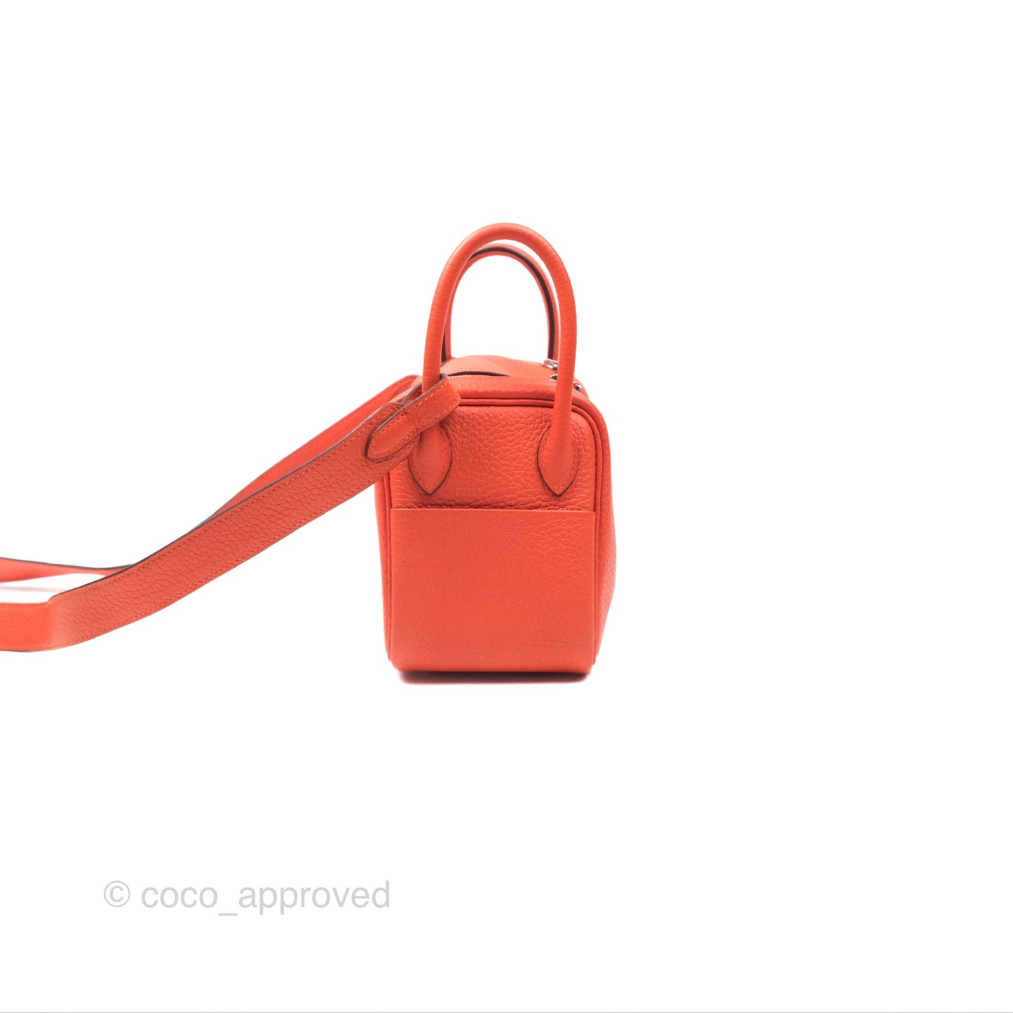 Hermès Mini Lindy 20 Orange Poppy 8V Clemence Palladium Hardware