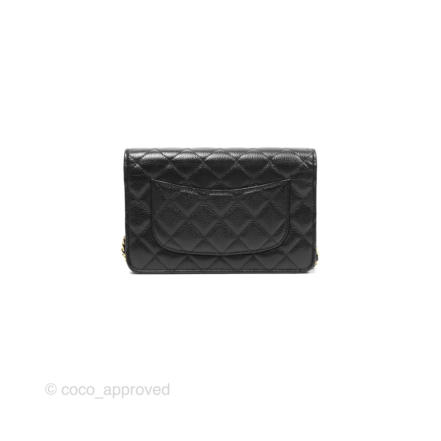 Chanel Classic Quilted Wallet On Chain WOC Black Caviar Gold Hardware