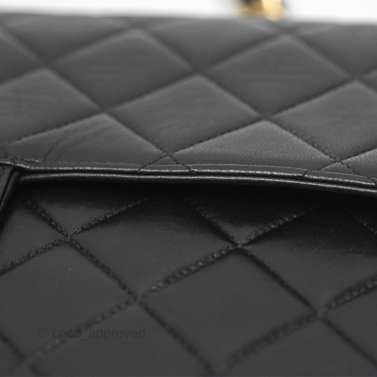 Chanel Vintage Jumbo Single Flap Black Lambskin 24K Gold Hardware