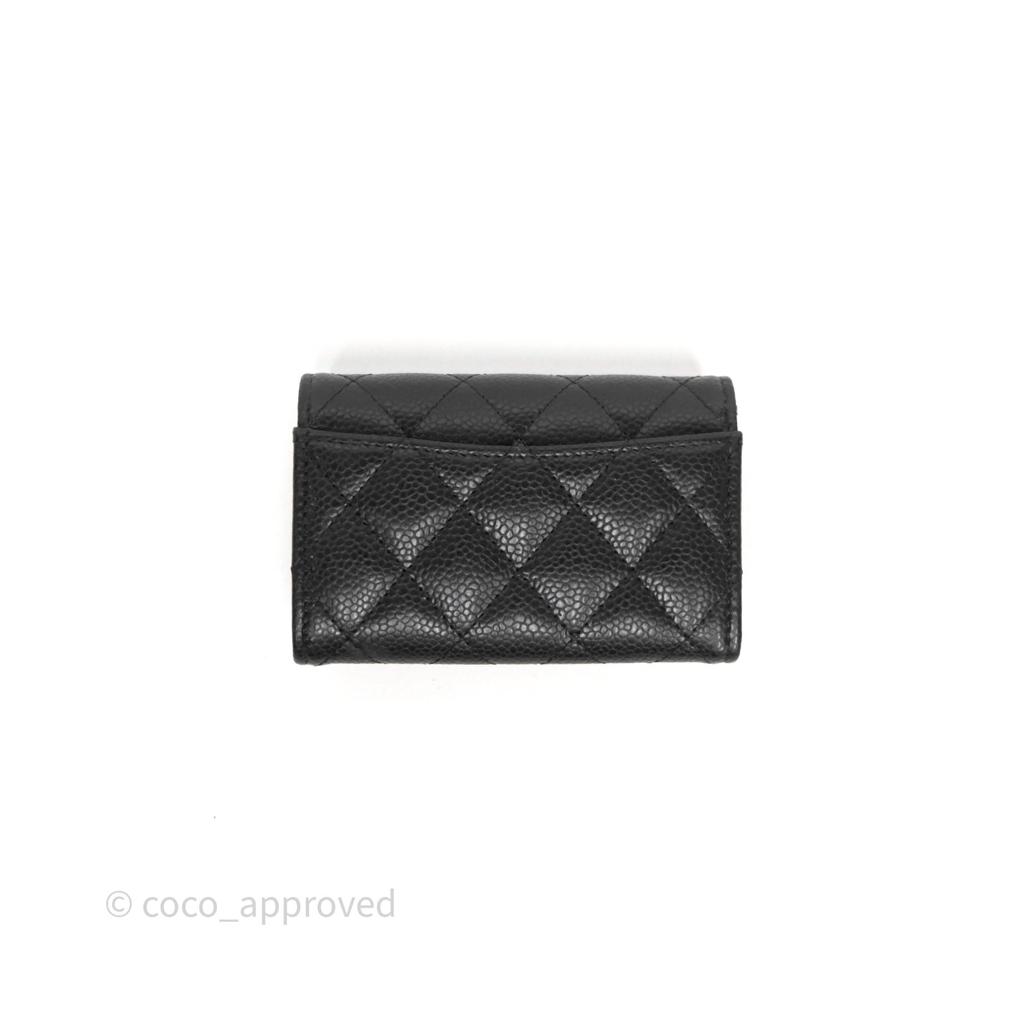 Chanel Quilted Flap Card Holder Black Caviar Gold Hardware