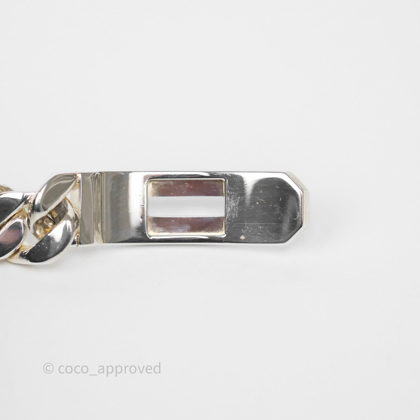 Hermes Kelly Gourmette GM Bracelet Silver Size ST