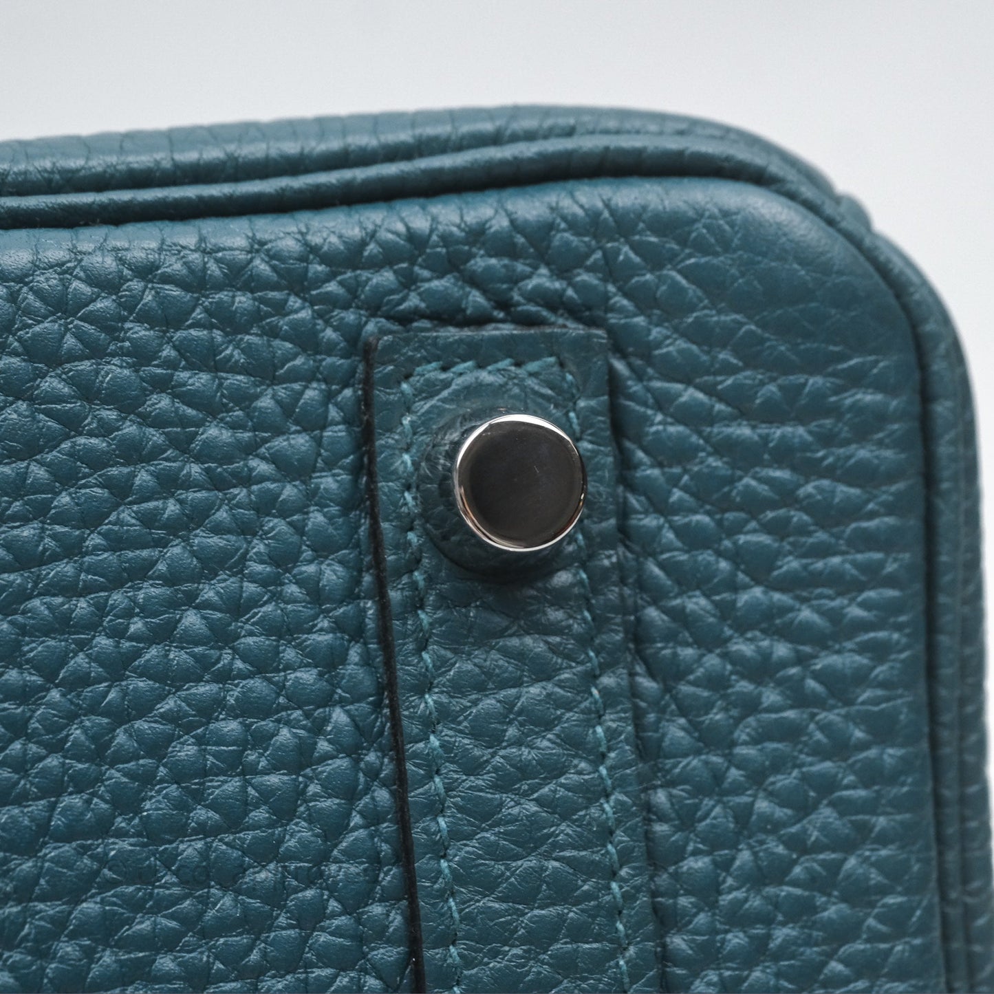 Hermès Birkin 25 Retourne Vert Bosphore W0 / Bleu Océan Z7 Togo Palladium Hardware