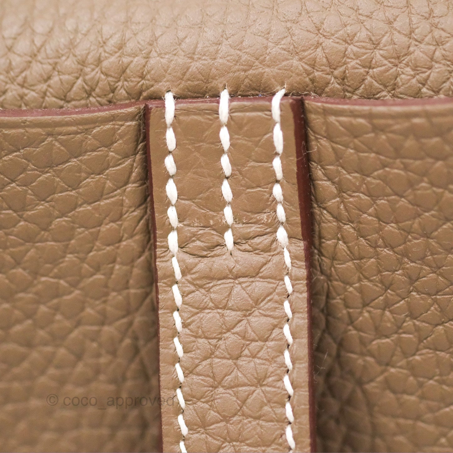 Hermès Halzan 25 Etoupe Clemence Palladium Hardware