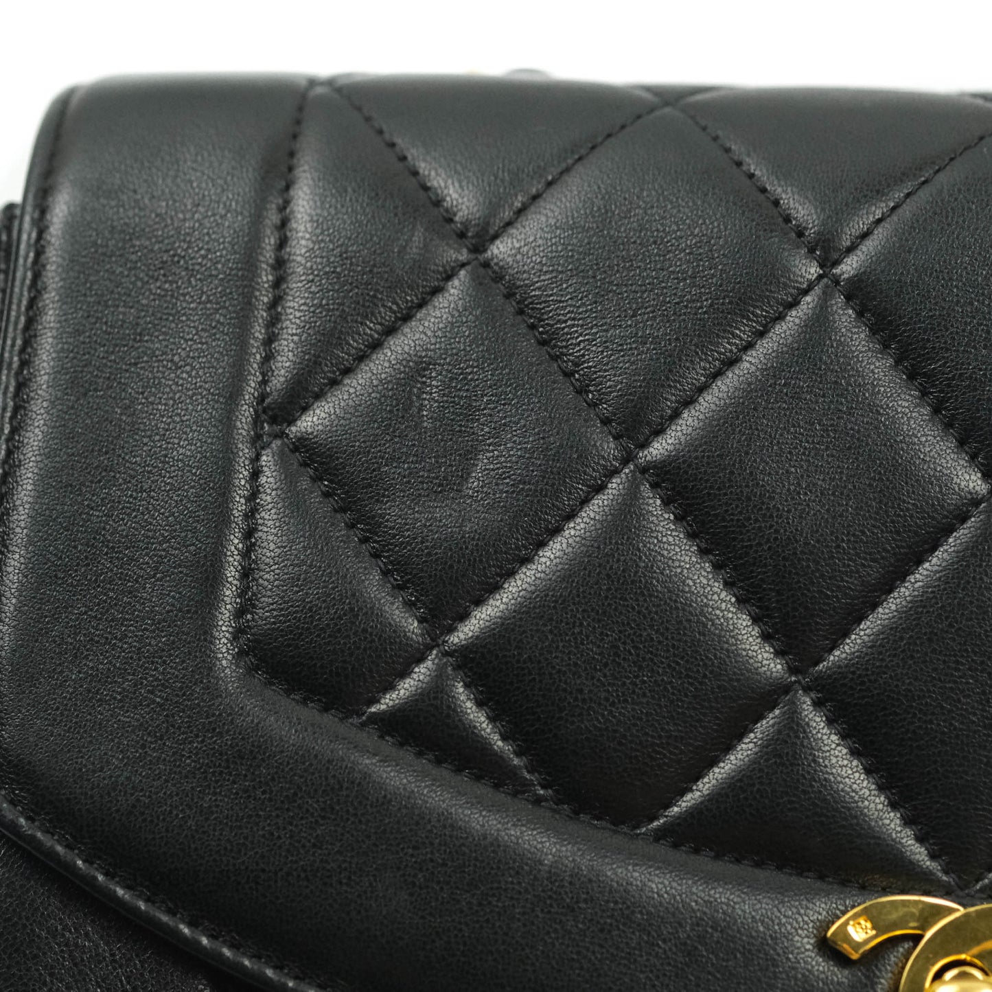 Chanel Black Quilted Lambskin Small Vintage Classic Diana Flap Bag
